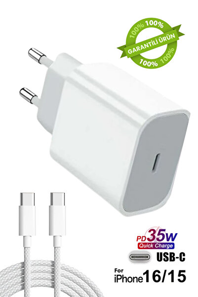 Abbruch 35W Typec to Typec Hızlı Şarj Cihazı iPhone 15-16 Pro/Plus/Pro Max Tam Uyumlu Type c Şarj Aleti