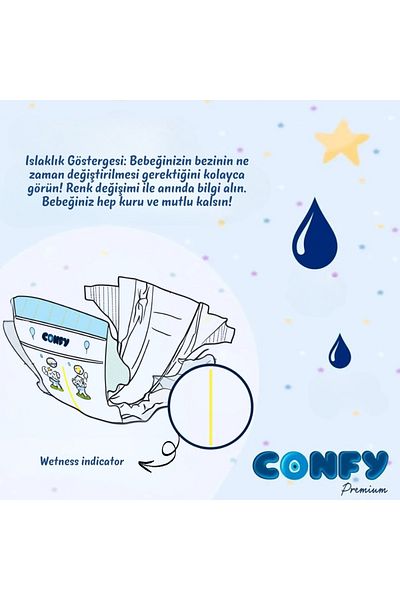 Confy Premium 7-14 kg Baby Maxi Diapers - 192 Pieces and Gift Bottle