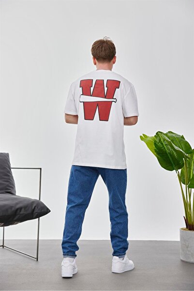 NOMARC Ανδρικό μπλουζάκι με γράμμα W λευκό