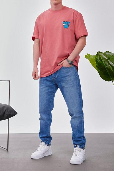 NOMARC W Letter Dried Rose T-shirt