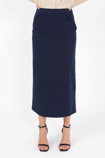 VELLICHOR Υφασμάτινη Φούστα Μολύβι Navy Blue-559