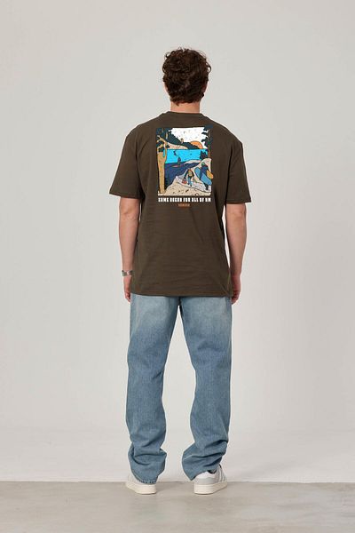NOMARC Το ίδιο μπλουζάκι Ocean Khaki - Γραπτό