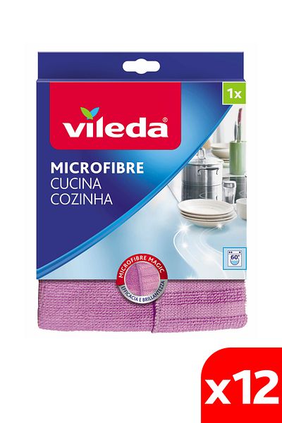 Vileda 12 Pack Microfiber Kitchen Cleaning Cloth - Convenient Use
