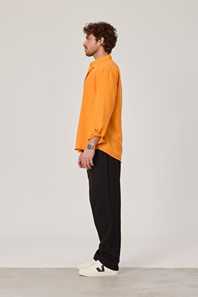 NOMARC Orange Muslin Fabric Shirt