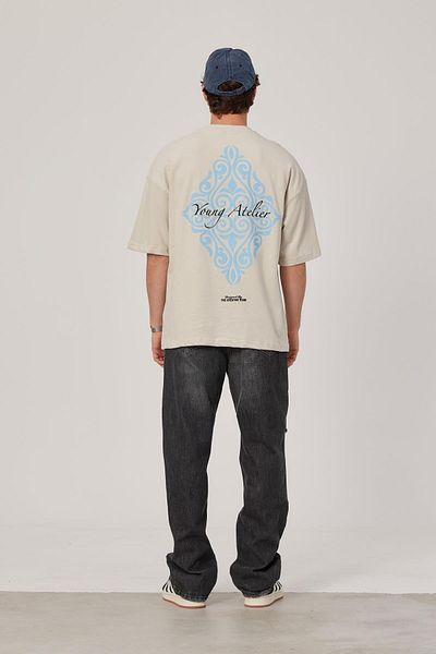 NOMARC Μπλουζάκι Young Atelier με στάμπα Oversize Cream