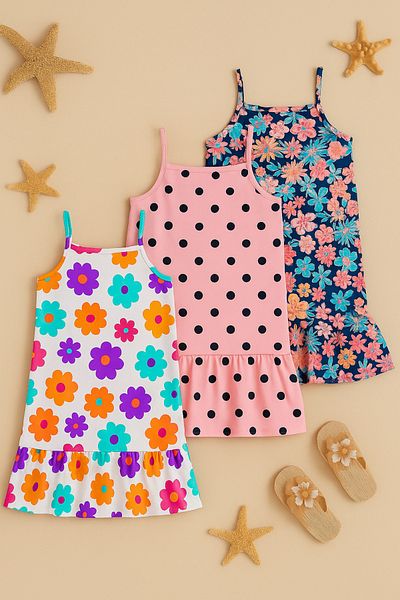 MAXI DRY Rochie pentru fetiță cu bretele din 3 piese