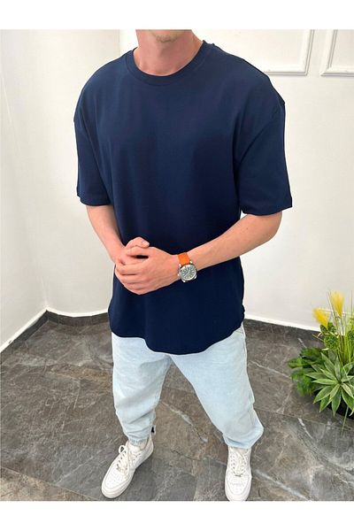 NOMARC Μπλουζάκι με οβάλ κοπή Basic Navy Blue