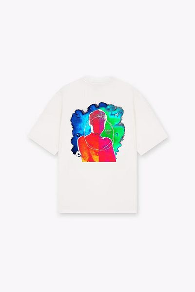 NOMARC Λευκό T-Shirt - Fear Πίσω Έγχρωμο Μπλουζάκι