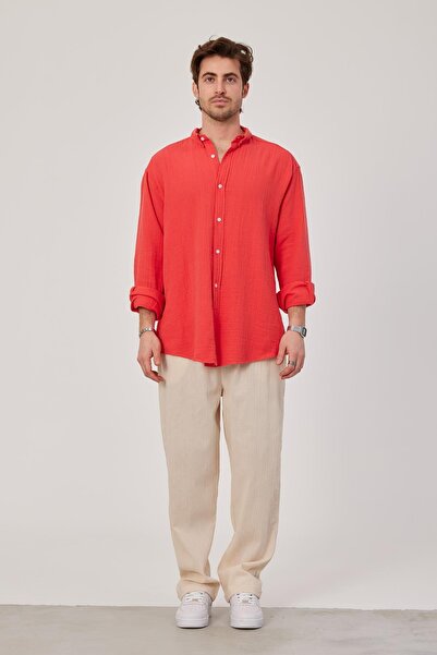 NOMARC Pomegranate Flower Muslin Fabric Shirt