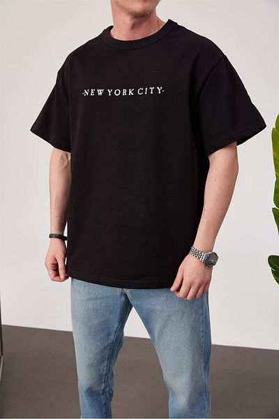 NOMARC Μαύρο μπλουζάκι NYC Flame
