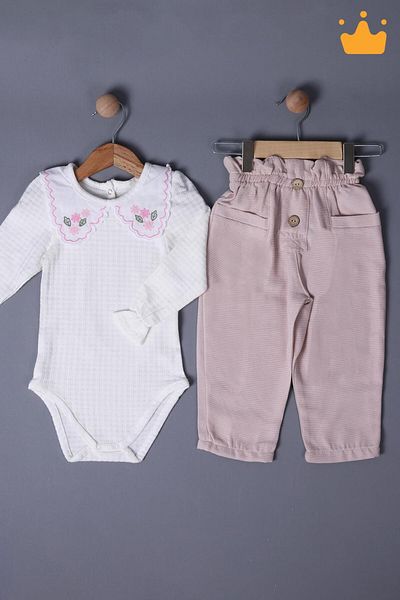 Babyhola بنطلون بادي للأطفال من عمر 1-3 سنوات، طقم علوي وسفلي أنيق مكون من قطعتين للعطلات 2327