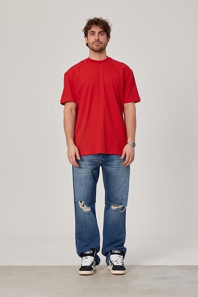 NOMARC Oversize Κόκκινο Basic T-Shirt