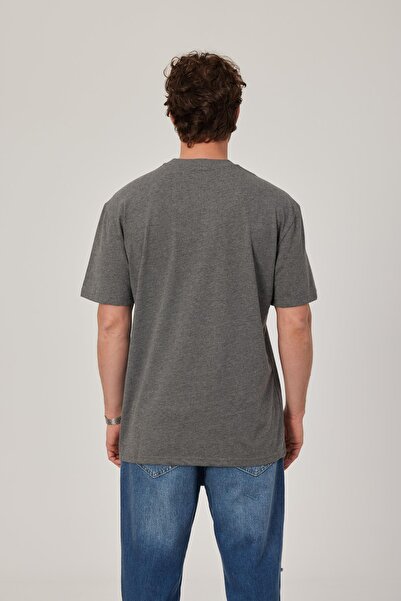 NOMARC Men's Gray Oversize Basic Tshirt