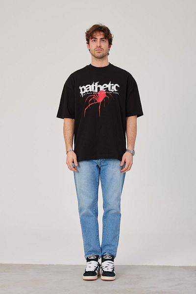 NOMARC Μαύρο μπλουζάκι με στάμπα Pathetic Spider