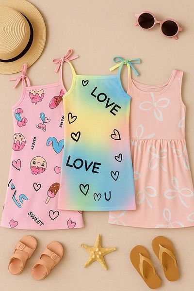 MAXI DRY 3-Piece Strap Girl's Dress