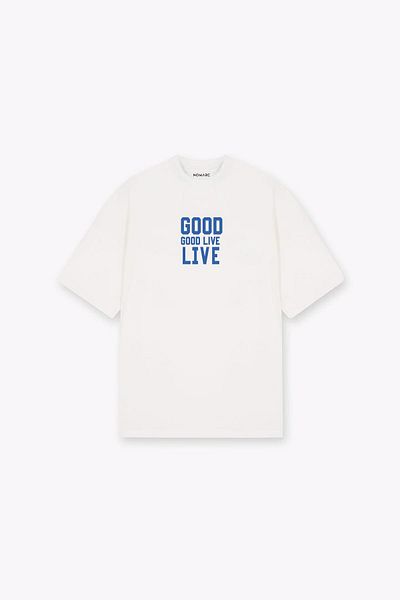 NOMARC Λευκό T-Shirt - Good Live Μπροσούρα