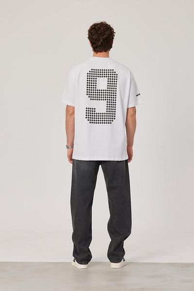 NOMARC Λευκό T-Shirt - 9 Αριθμοί Τυπωμένο
