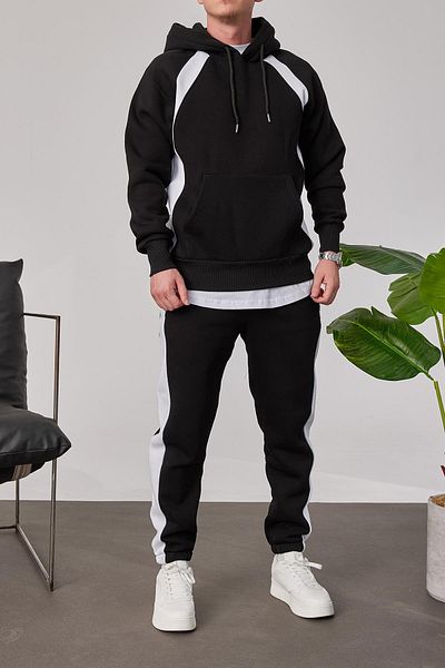 NOMARC Hooded Black Tracksuit Set