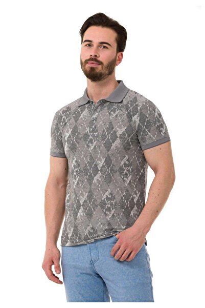 Cipo&Baxx CT452 Чоловіча футболка з коміром-поло та візерунком «баклава»