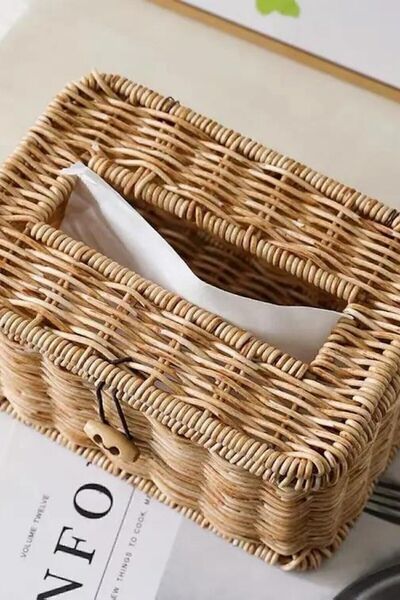 Arma House Kare Rattan Dekoratif Peçetelik 24*13*8 Cm