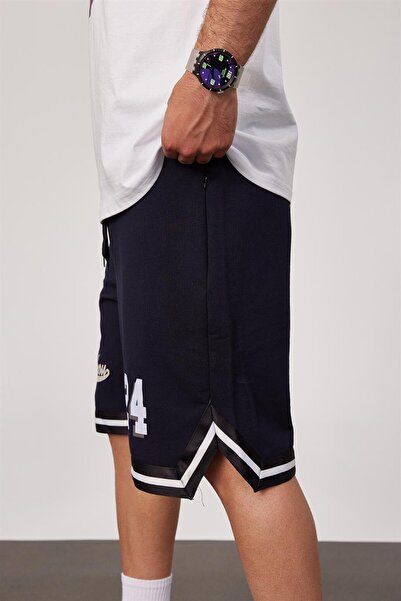 NOMARC Men's Shorts Size 24 Navy Blue Printed Loose Fit 2 Thread Without Thre...