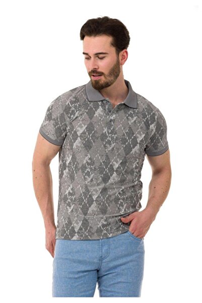 Cipo&Baxx CT452 Чоловіча футболка з коміром-поло та візерунком «баклава»