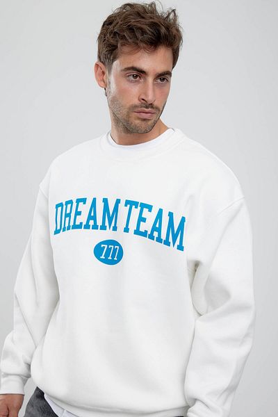 NOMARC Λευκό φούτερ με γραμμένο White Dream Team