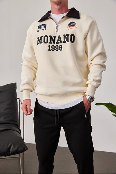 NOMARC Φούτερ Monano με κρεμ φερμουάρ
