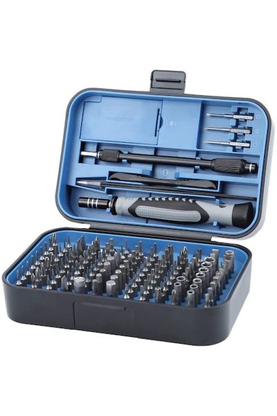 OEM Set de șurubelnițe de precizie 130-in-1, cu șurubelniță 120 biti, 15,3×5,4×10,7 cm, Albastru/