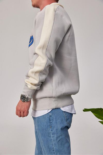 NOMARC Γκρι φούτερ με φερμουάρ College Collar