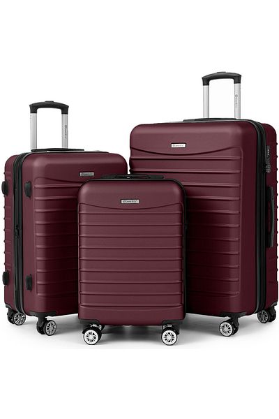 Quasar & Co. Set 3 Trolere,s/m/l,model Line, 4 Roti Maner Telescopic, Cifru, Abs, Visiniu