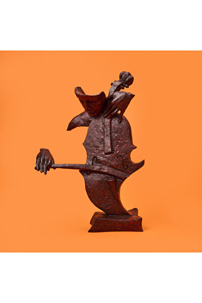 Evidea Deco Violoncelista Dekor - Kahverengi - 32 cm