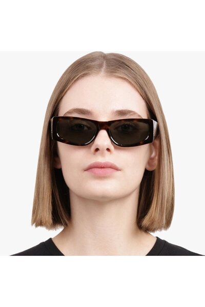 Saint Laurent Paris Sl M140 003 56-18 Women's Sunglasses, Brown Acetate Frame, Smoked Glass