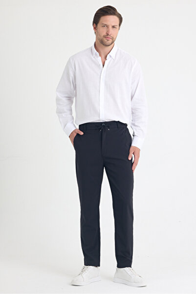 EXSPORT Чоловічі штани з боковими кишенями, еластичним поясом і шнурівкою, вільного крою, з прохолодної тканини