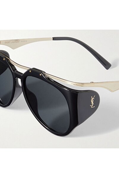 Saint Laurent Paris Sl 0137 Amelia 001 55-14-135 Unisex Sunglasses, Black Frame, Smoked Matte Glass