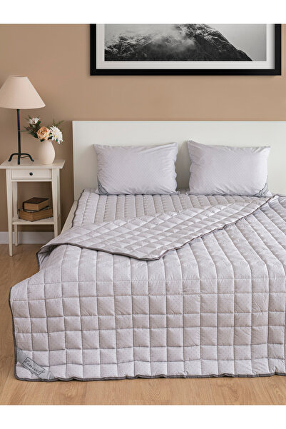 homewell %100 SAF İNGİLİZ YÜNÜ HİPOALERJENİK YIKANABİLİR ÇİFT KİŞİLİK UYKU SETİ GRİ