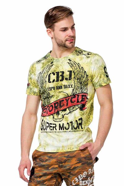 Cipo&Baxx Ανδρικό μπλουζάκι Ct458 Printed Wash Slim Fit