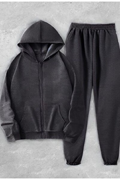 VERSCOVE Zsír kenguru zsebes cipzárral záródó kapucnis tréningruha szett