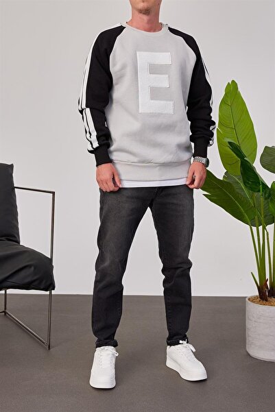 NOMARC Світло-сірий світшот з літерою E