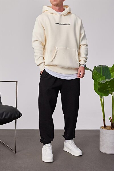 NOMARC Erkek Jordan 23 Krem Kapüşonlu Sweatshirt