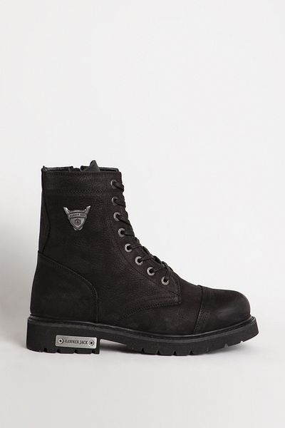 Hammer Jack Πληρωμή για 102 18505m Dock Step Real Nubuck Δερμάτινο Μαύρο Πόδι για άνδρες