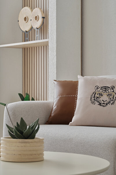 Enza Home Cante 3'lü Yataklı Koltuk - Krem