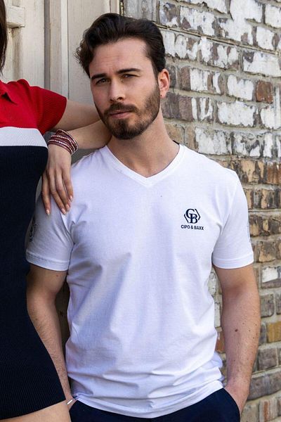 Cipo & Baxx Βασικό μπλουζάκι Ct740 V-Neck