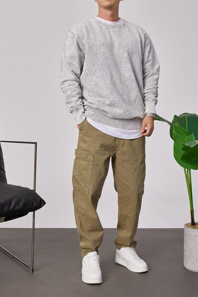 NOMARC Pulover gri de bază lavabil tricou