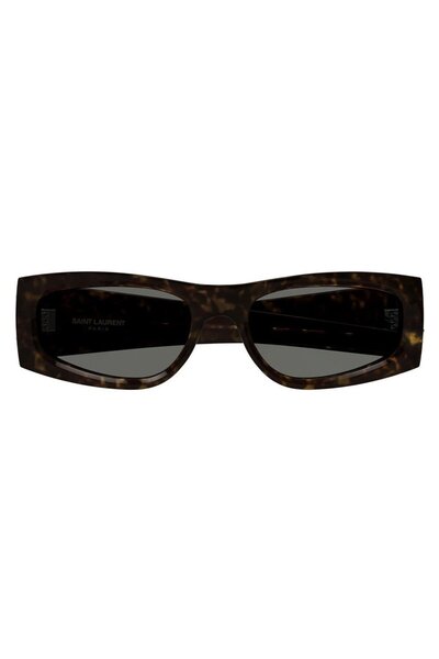 Saint Laurent Paris Sl M140 003 56-18 Women's Sunglasses, Brown Acetate Frame, Smoked Glass