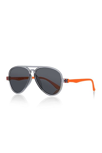Kinary Children's Sunglasses Smoked Frame Orange Handle 4019