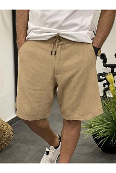 NOMARC Men's Brown Linen Shorts