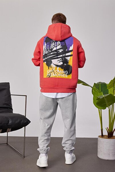 NOMARC Πολύχρωμο γλυπτό με στάμπα με λουλούδια από ρόδι με κουκούλα