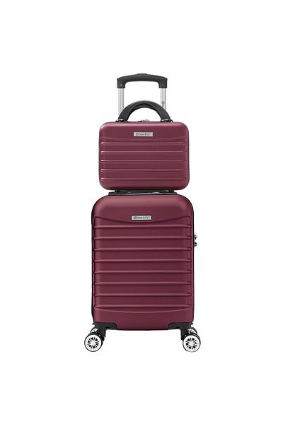 Quasar & Co. Set Troler Cabina Cu Geanta Cosmetice,40x30x20cm, Roti Detasabile,bagaj Mana,troller Abs,visiniu