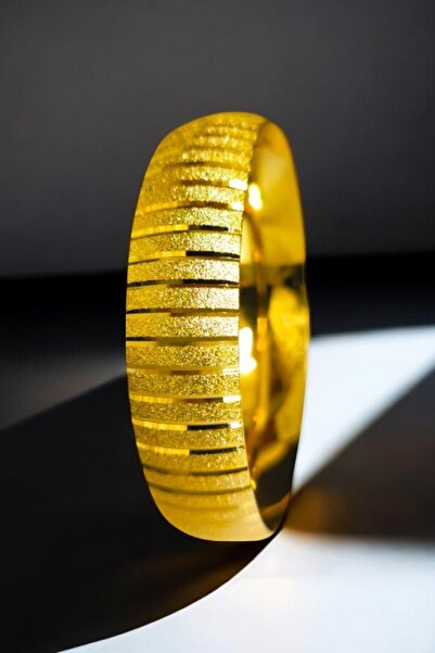 BEYZA DERELİ TAKI AKSESUAR 22 Ayar Fiziki Altın Kaplama 1.5 Cm Bilezik